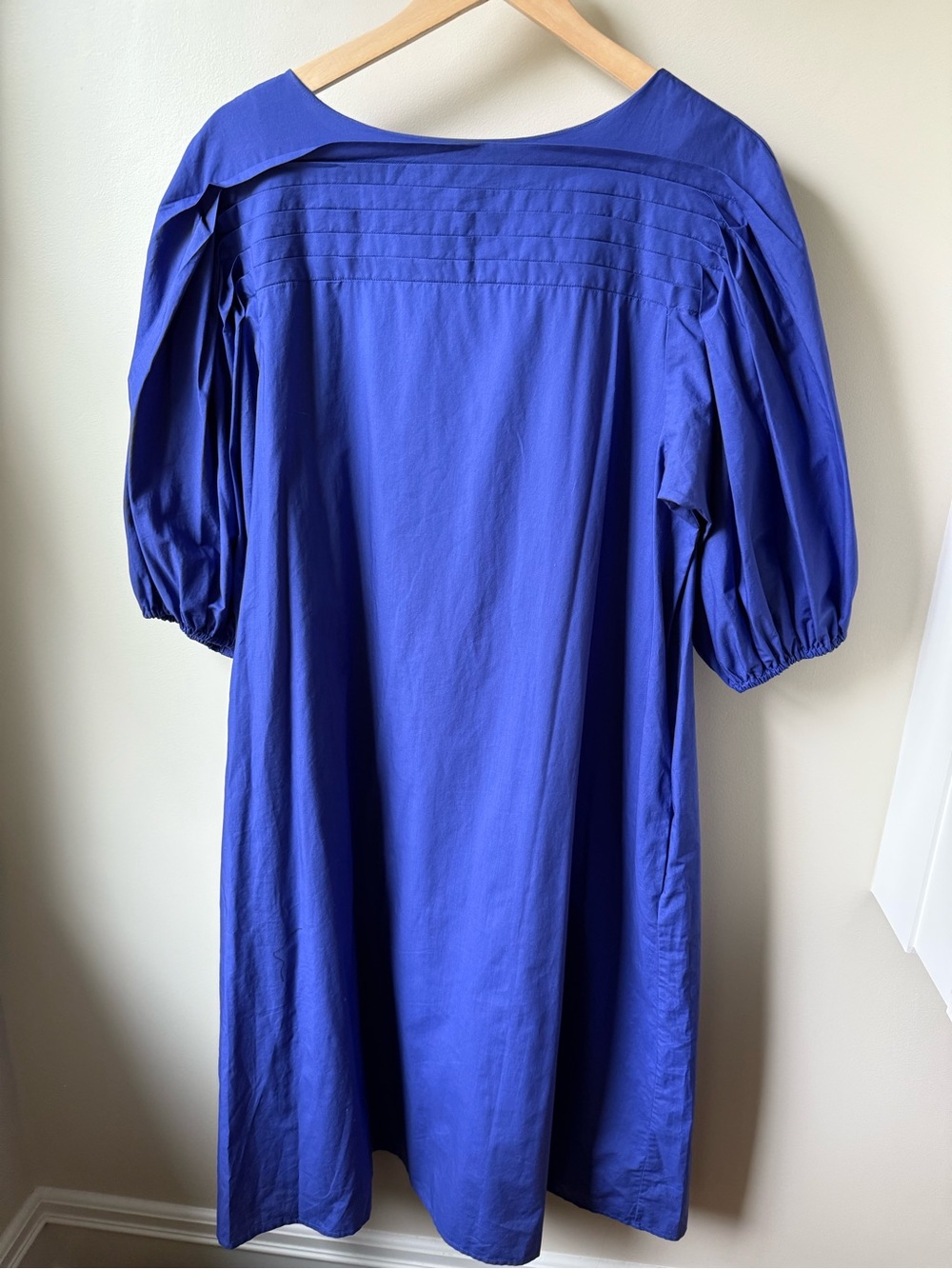 MERLETTE Blue Pintuck Dress Midi Cottagecore Boho Romantic Quiet Luxury L